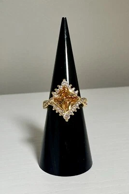 RG38015 Pure Bliss - Topacio ahumado oscuro circonita cúbica en baño de oro - talla 6 Foto 1 de 3