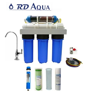Blue 8 Stage Mineral KDF 55 Home Drinking Water RO Water Filter System - Image 1 of 4