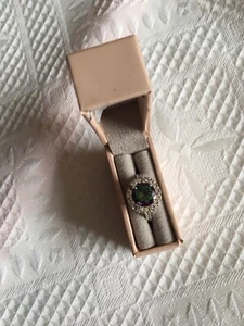 Small Diamonique Simulated Alexandrite Ring - Picture 1 of 5