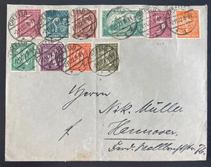 1922 Crefeld Germany Early Inflation Rate Cover To Hannover - Picture 1 of 2