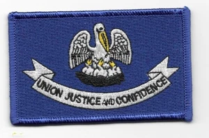 Parche bandera estatal 100 % bordado - Louisiana, planchar/coser, hombro, chaqueta, aprox. - Imagen 1 de 1