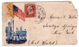 Schiff Insel MS 1862 Bürgerkrieg Patriotische Union nach Saratoga Springs - Bild 1 von 2