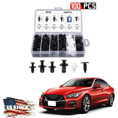 100 шт. фиксирующих фиксаторов зажимов для бампера крыла нажимного типа для Nissan - Изображение 1 из 4
