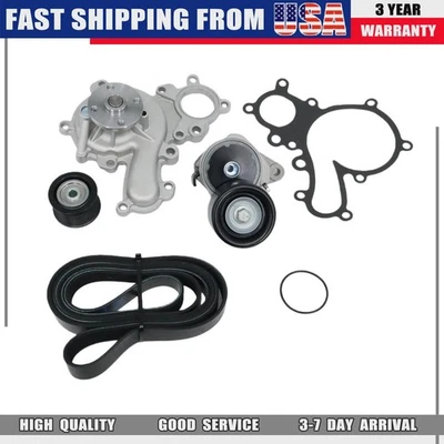 For Toyota Tundra Sequoia 5.7 Water Pump Drive Belt Tensioner Pulley Kit NEW - Image 1 of 4