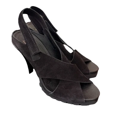 Sandalia Pedro Garcia Tacones Negros Gamuza Cruzada Talla EU 40 US 10 Foto 1 de 4