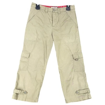 Pantalones cargo Caribbean Joe Capri para mujer 8 caqui utilitarios informales safari trail resort Foto 1 de 4