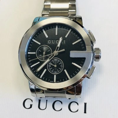 Gucci YA101204 Men's G-Chrono 44mm Black Dial Stainless Steel 101.2 Series Watch - Image 1 of 4