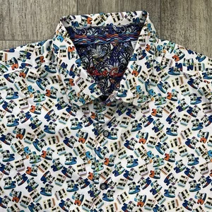 Camisa Robert Graham Para Hombres 3XL XXXL Polaroids Cámara Abotonada Manga Corta - Imagen 1 de 7