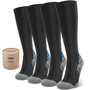 2 Pairs Compression Socks for Men & Women 20-30 mmHg Graduated Compression So... - Picture 1 of 7