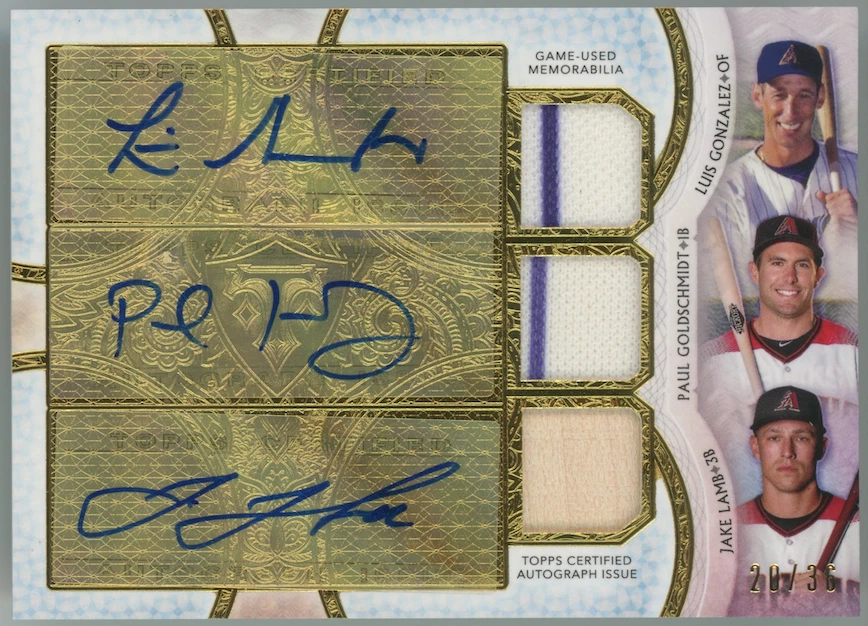 Luis Gonzalez Paul Goldschmidt Jake Lamb 2018 Topps Triple Threads ARC-LPJ 31038 — 第 1/3 张图片