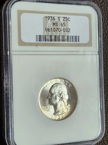 1936-S Washington Quarter NGC MS65 Cover