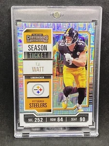 T.J. Watt RARE MOJO TICKET REFRACTOR INVESTMENT CARD SSP PANINI STEELERS MINT - Picture 1 of 2