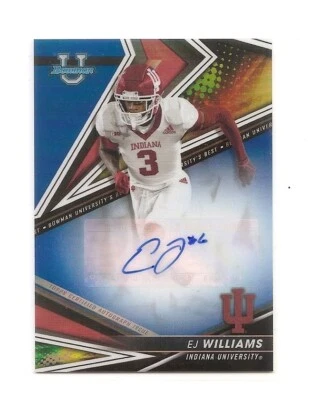 2022-23 Bowman's Best University EJ Williams Blue Auto Card /150 Indiana - Image 1 of 2