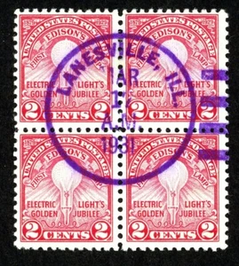 Stamps United States, Scott # 654 used block of four - Picture 1 of 1