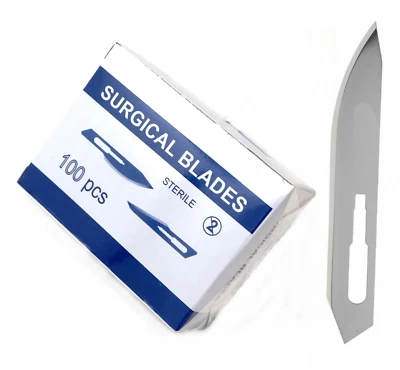 Set of 100 Post Mortem Autopsy Sterile Surgical Scalpel Blades #60 Instruments - Image 1 of 3