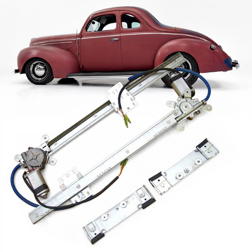 Kit de conversão de janela elétrica de vidro plano para 1938 Ford Coupe Club Standard Deluxe - Imagem 1 de 4