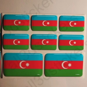 Pegatina bandera de Azerbaiyán rectangular 3D bandera gedomt 3D pegatina coche - Imagen 1 de 1