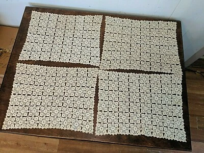 Gorgeous Set of 4 Crocheted Lace Cotton Doilies Handmade Table Placemats 15x12" - Image 1 of 4
