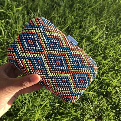 Ladies Multi Color Authentic Designers Signed Women's Hand Bag Cottage-cor Bag - image 1 of 4