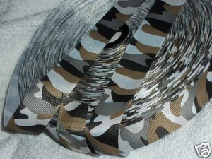 Cinta de grosgrain camuflaje natural de 1", lazos para el cabello con tema de caza, soldados, cumpleaños 5yd - Imagen 1 de 1