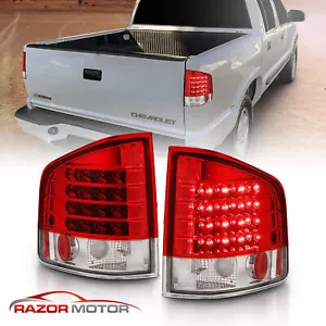 For Chevrolet 1994-2004 S10/GMC Sonoma/Isuzu Hombre LED Red Clear Tail Lights - Picture 1 of 6