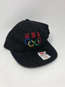 USA 1996 Summer Olympics Snapback Hat Baseball Cap Black Havoline Texaco Vintage - Picture 1 of 6