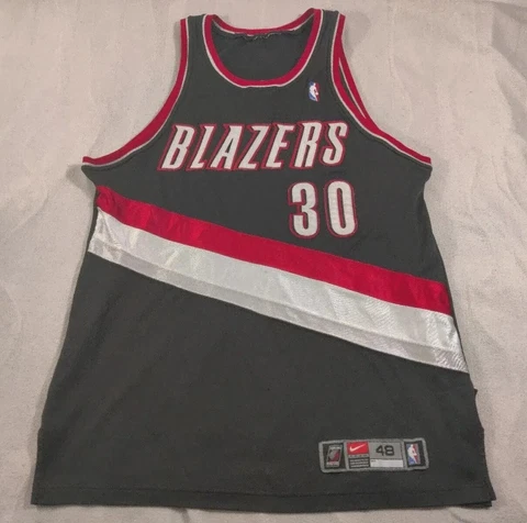 Vintage Portland Trail Blazers Jersey Black 48 Authentic Rasheed Wallace Nike Cover