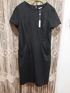 NWT Max Studio Gray Office Dress Soft Comfy Knee Length Fall/Winter Houndstooth - Bild 1 von 10