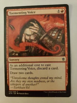 MTG Magic The Gathering Card Tormenting Voice Sorcery Red Dragons of Tarkir 2014 - Image 1 of 2