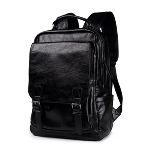 Men's Leather Shoulder Backpack Travel College Laptop Bag Daypack Sport Bookbags - Picture 1 of 8