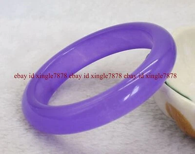 Pulseira de pedra preciosa jadeíta roxa lavanda natural 56-62 mm joia - Imagem 1 de 4