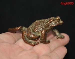 China ancient bronze fengshui wealth animal Golden Toad bufo spittor statue - Picture 1 of 6