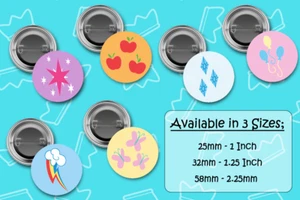 My Little Pony Button Pins - Badge set - 3 sizes available - Picture 1 of 2