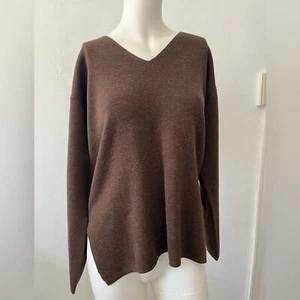 Vintage the Limited vneck Small Italian merino wool long sleeve brown sweater - Picture 1 of 6