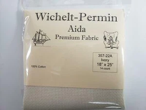 Elfenbein - Wichelt Permin Premium Aida Stoff Kreuzstich 14 kt 18 x 25 - Bild 1 von 3