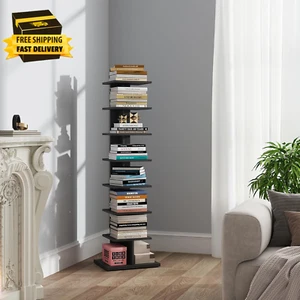 Vertical Bookshelf, 8-Tier Bookcase, Narrow Spine Book Shelf for Small Space - Picture 1 of 8