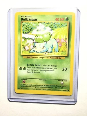 NM Base Set Bulbasaur 44/102 Non Holo MISCUT OFF CENTER ERROR *VERY RARE* - Image 1 of 2