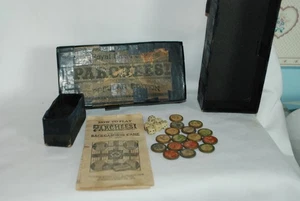 Vintage Parcheesi Game Pieces ~ Dice, Tokens and Instructions Dated 1918 - Picture 1 of 8