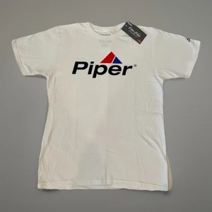 Piper Pilot Adidas Graphic T-shirt White Men’s Medium Aircraft - Picture 1 of 4