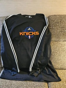 New York Knicks Adidas NBA Fusion Black Warm-up Pullover Sweatshirt 2XL / 3XL - Picture 1 of 5