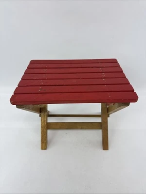 "Soporte de listones de madera plegable plano rojo vintage de 10 pulgadas 12""x 9""" Foto 1 de 4
