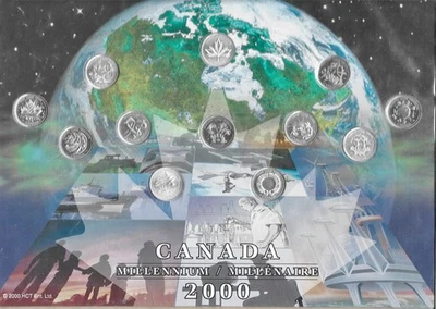 CANADA: 2000 Millennium 12 Coin Mint Set of 25 Cents w/Plastic Cover #2 - Image 1 of 4