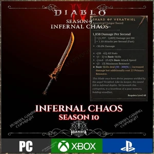 💥Diablo 4💥 ROGUE💥 ENDGAME 💥SEASON 10 Infernal Chaos💥Shard of Verathiel - Picture 1 of 1