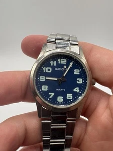 Men's Watch-It Blue Faced Stainless Steel Bracelet Watch - untested - Picture 1 of 6