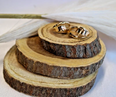 14K Solid Italian Gold Swirl Omega Back Post Earrings - 1.8g - Pre-owned, Lovely - Image 1 of 4