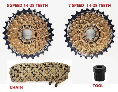 SHIMENG 6 7 SPEED SCREW ON FREEWHEEL,  CHAIN, TOOL,  SCREW ON FREEWHEEL - Image 1 of 4