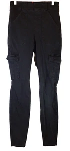 Pantalones cargo altos SPANX para mujer L desteñidos negros elásticos ajustados utilitarios modelados - Imagen 1 de 17