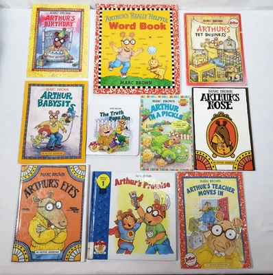 Arthur Books Lot Of 10 Adventures Marc Brown Classroom Library Teacher Cartoon - Image 1 of 4