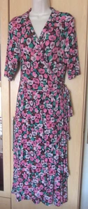 Ladies Boden Poppy Midi  Jersey  Wrap Dress  Short Sleeves Size 16/18r Worn Once - Picture 1 of 6