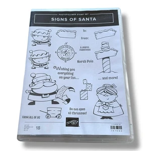 Stampin' Up SIGNS OF SANTA Stamp Set 147690 Elves Mrs Claus Seal Christmas - Picture 1 of 4
